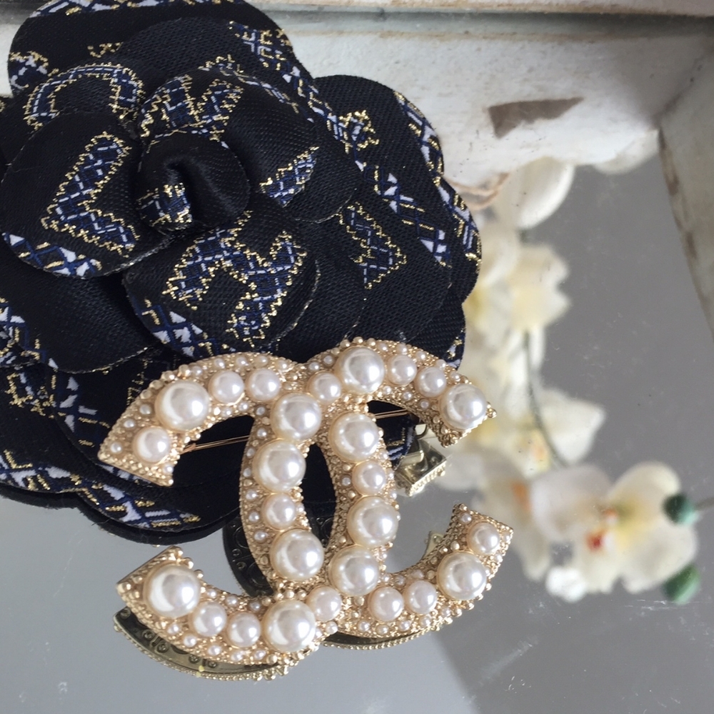 Authentic Chanel Pearl Brooch With Box